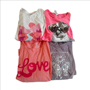 Bundle of 4 Girl's Size Large (10/12) Long Sleeve Colorful Animal Nature Shirts